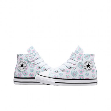 CONVERSE CHUCK TAYLOR ALL STAR HEARTS INF HI SHOES WHT/PNK/WHT