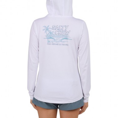 SALTY CREW A FRAME HOODED W LS SUN SHIRT WHITE