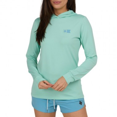 SALTY CREW FLAGSHIP HOODED W LS SUN SHIRT MINT