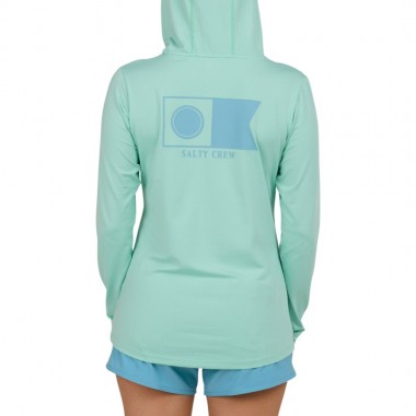 SALTY CREW FLAGSHIP HOODED W LS SUN SHIRT MINT