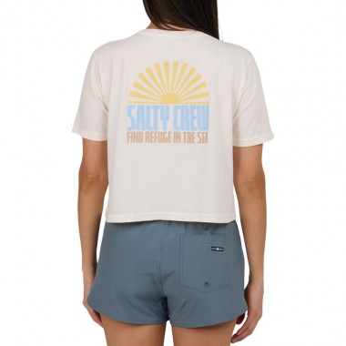 SALTY CREW IN THE RAYS CROP W TEE OFF WHITE