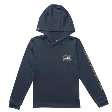 SALTY CREW LURKING BOYS LS HOODED SUNSHIRT BLUEFIN