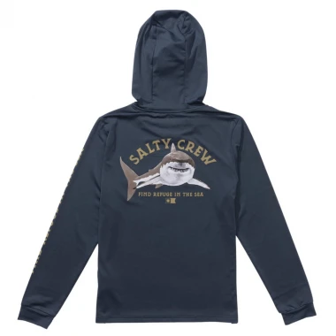 SALTY CREW LURKING BOYS LS HOODED SUNSHIRT BLUEFIN