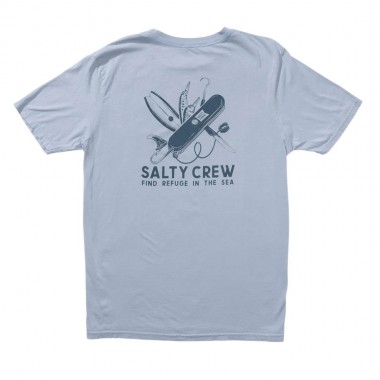 SALTY CREW POCKET KNIFE VINTAGE SS TEE BLUE FOG