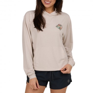 SALTY CREW TIPPET FILL W LS TECH HOODIE OATMEAL