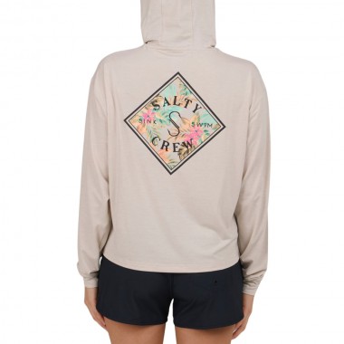 SALTY CREW TIPPET FILL W LS TECH HOODIE OATMEAL