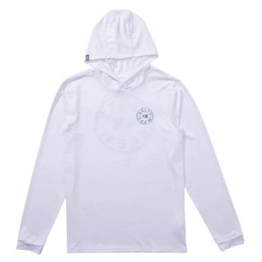 SALTY CREW WATERMARK LS HOODED SUNSHIRT WHITE