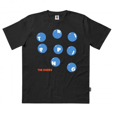 THE DUDES TRIPPING BALLS T-SHIRT BLACK