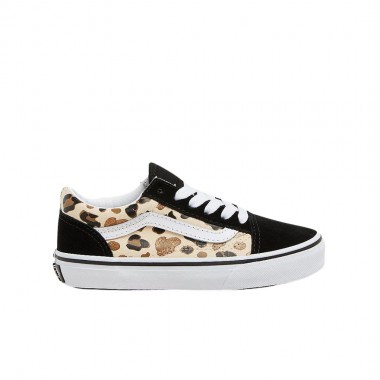 VANS OLD SKOOL GLITTER K SHOES LEOPARD BLACK/BROWN