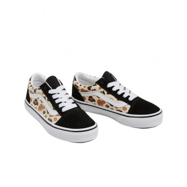 VANS OLD SKOOL GLITTER K SHOES LEOPARD BLACK/BROWN