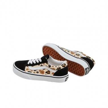 VANS OLD SKOOL GLITTER K SHOES LEOPARD BLACK/BROWN