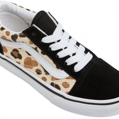 VANS OLD SKOOL GLITTER K SHOES LEOPARD BLACK/BROWN
