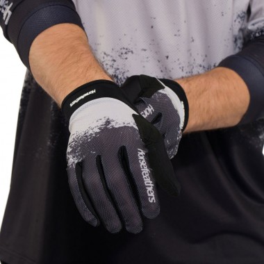HORSEFEATHERS DIGGER GLOVES BLACK/SILVER BIRCH