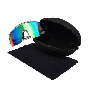 HORSEFEATHERS RECOIL SUNGLASSES TRANSPARENT GRAY/MIRROR GREEN