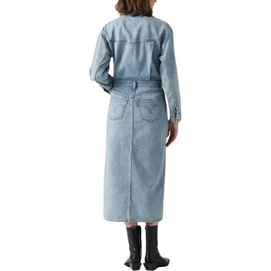 LEVI’S® WESTERN DENIM MIDI SHIRT DRESS BLUE