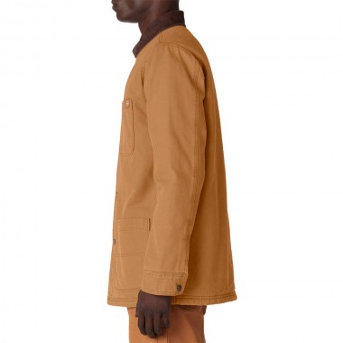 DICKIES DUCK CANVAS CHORE COAT STONE WASHED BROWN DUCK