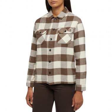 DICKIES NEW SACRAMENTO W LS SHIRT BROWN