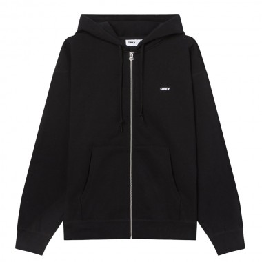 OBEY ESTABLISHED WORKS BOLD ZIP HOODIE II BLACK