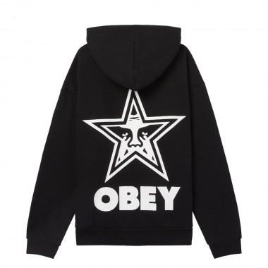 OBEY BOLD STAR EXTRA HEAVY HOODIE BLACK