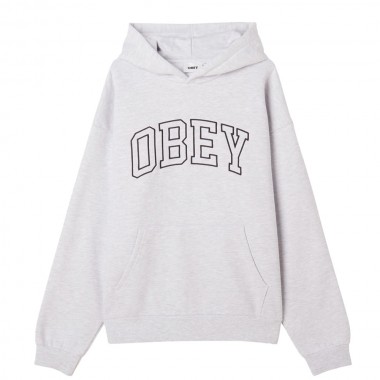 OBEY COLLEGIATE EXTRA HEAVY HOODIE II ASH GREY