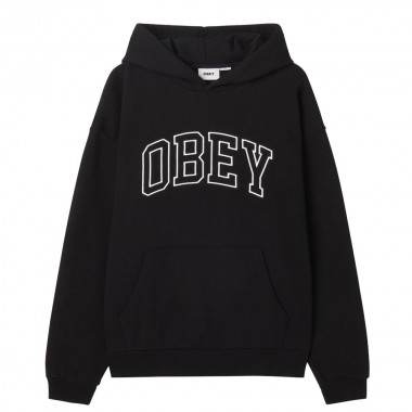 OBEY COLLEGIATE EXTRA HEAVY HOODIE II BLACK