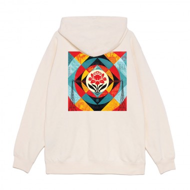 OBEY GEOMETRIC POWER CANVAS HOODIE UNBLEACHED