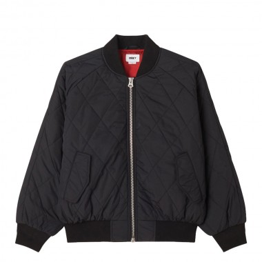 OBEY LIZET QUILTED BOMBER JACKET BLACK