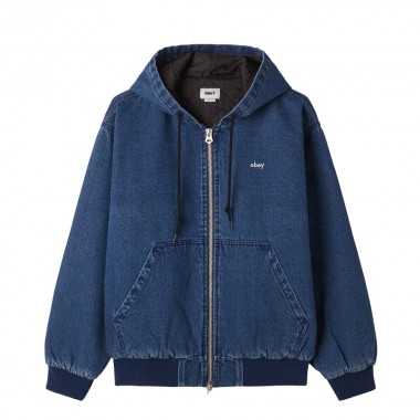 OBEY WILTERN ZIP HOODED JACKET STONE WASH