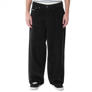 OBEY BIGWIG BAGGY CORDUROY PANTS DIGITAL BLACK