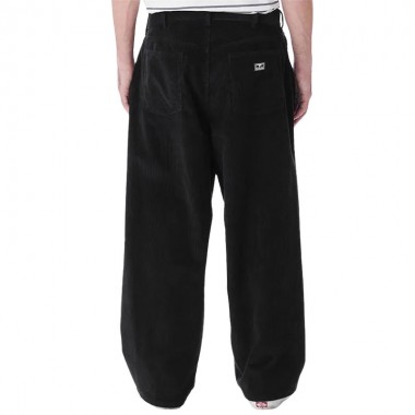 OBEY BIGWIG BAGGY CORDUROY PANTS DIGITAL BLACK