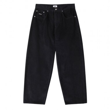 OBEY BIGWIG BAGGY CORDUROY PANTS DIGITAL BLACK