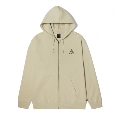 HUF SET TT FULL-ZIP HOODIE STONE