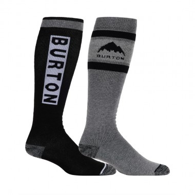 BURTON WEEKEND MIDWEIGHT SNOW SOCKS 2-PACK TRUE BLACK
