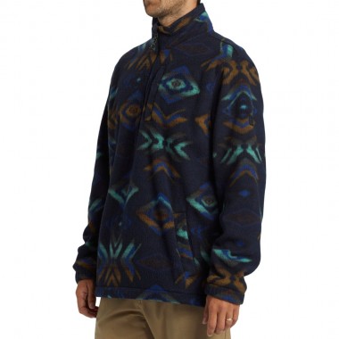 BILLABONG BOUNDARY HALF ZIP POLAR FLEECE NAVY