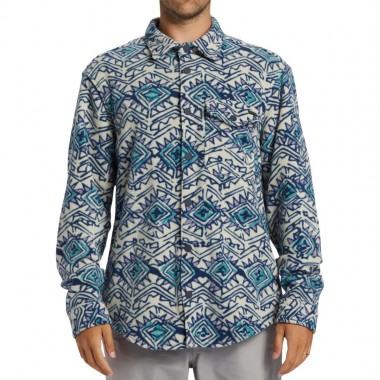 BILLABONG FURNACE FLANNEL FLEECE OVERSHIRT SLATE BLUE