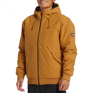 QUIKSILVER BROOKS 5K INSULATED HOODED JACKET BONE BROWN