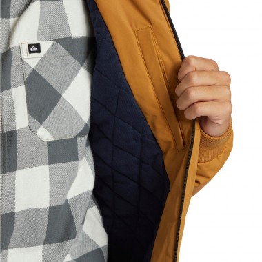 QUIKSILVER BROOKS 5K INSULATED HOODED JACKET BONE BROWN