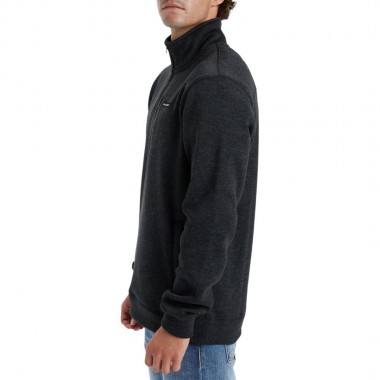 QUIKSILVER KELLER HALF-ZIP SWEATSHIRT BLACK HEATHER