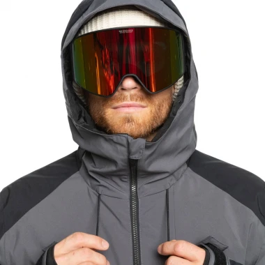 QUIKSILVER MISSION BLOCK SNOW JACKET DARK SHADOW