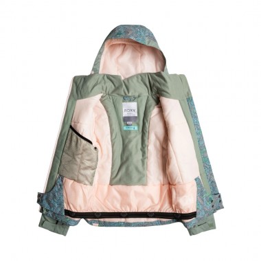 ROXY FREE JET BLOCK K SNOW JACKET PINK SALT SKETCHBOOK