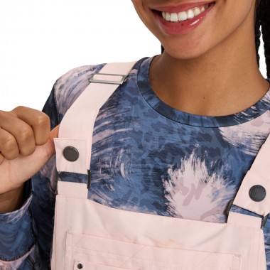 ROXY RIDEOUT W BIB SNOW PANTS PINK SALT
