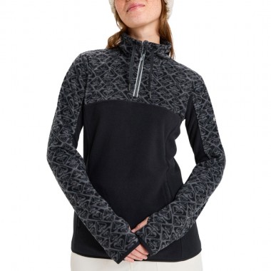 ROXY SAYNA W HALF ZIP SWEATER ANTHRACITE KERALA BORDER