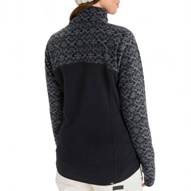 ROXY SAYNA W HALF ZIP SWEATER ANTHRACITE KERALA BORDER