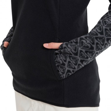ROXY SAYNA W HALF ZIP SWEATER ANTHRACITE KERALA BORDER