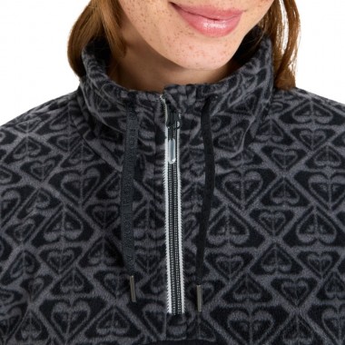 ROXY SAYNA W HALF ZIP SWEATER ANTHRACITE KERALA BORDER
