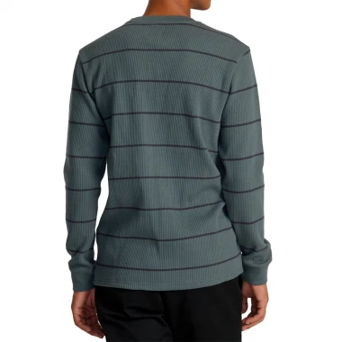 RVCA DAY SHIFT THERMAL STRIPE LS T-SHIRT BALSAM GREEN