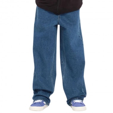 VOLCOM FREAZY LOOSE K DENIM PANTS WASHED BLUE