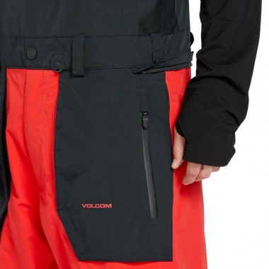 VOLCOM RAIN GORE-TEX SNOW BIB OVERALL CRIMSON