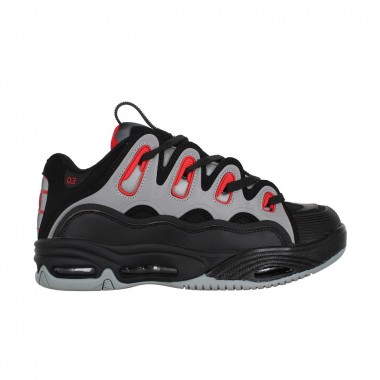 OSIRIS D3 2001 SHOES BLACK/LT.GREY/RED