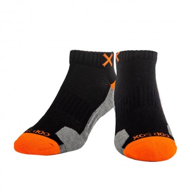 ODD SOX BASIX 3 BLOCK STAPLE ORN BLK HEATHER ANKLE CREW SOCKS